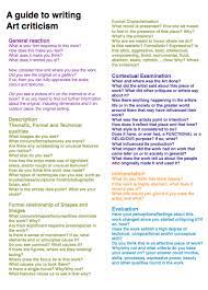 A critique essay looks critically at a particular subject, area, or topic. Sample Of Art Criticism Essay