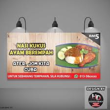 We will cook nasi lemak, ayam goreng berempah, and three other popular malaysian food. Banner Nasi Lemak Ayam Kukus