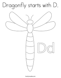 Pictures of dragonfly coloring pages printable and many more. Dragonfly Starts With D Coloring Page Twisty Noodle
