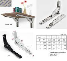 Cheap racks & holders, buy quality home & garden directly from china suppliers:stainless steel microwave oven shelf wall mounted kitchen shelf retractable bracket oven rack thicken version. 2pcs 1pair Lot Premintehdw Wall Mount Foldable Folding Shelf Bracket Black White Stainless Steel Rv Spring Support Trigger Folding Shelf Brackets Shelf Supportshelf Bracket Aliexpress