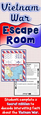 The Vietnam War Escape Room Will Take Students On A Secret Mission Around The Classroom This Escape Room Has Stude Vietnam War Activities Vietnam War Vietnam