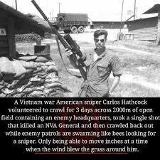 Transported to a field by helicopter, hathcock crawled over 1,500 yards in a span of four days and three nights, without sleep. Carlos Hathcock Us Marine Corps Sniper With 93 Confirmed Kills And Balls Of Steel X Post R Humansaremetal Murica