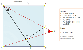 Geometry Problem 1363 Square Angle Bisector Perpendicular 45 Degrees Angle Sketch Ipad Apps Geometry Problems Education Quotes For Teachers Math Videos