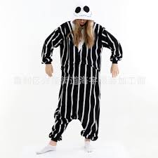 The nightmare before christmas jack skellington cosplay costume. Jack Skellington Pajamas Men Cartoon Skull Halloween Coaplay Costume Women Jumpsuit Adult Loose Sets Winter Cotton Pajama Movie Tv Costumes Aliexpress