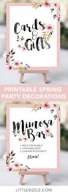 blush floral cards and gifts sign printable spring bridal shower baby shower signs bridal shower decorations