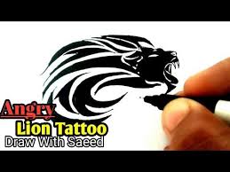 How To Draw Lion Tattoos Angry Lion On Paper Easy Step By Step On Hand Little Singham Tattoo Youtube Lion Tattoo Lion Tattoo Design Lion Drawing Simple