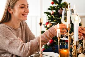 December 10, 2020 by lauren harano. Download Premium Image Of Blond Woman Having A Romantic Christmas Dinner Christmas Dinner Christmas Dinner For Two Romantic Christmas