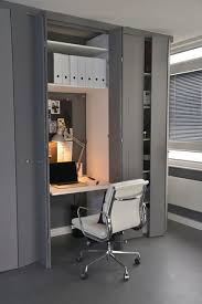 Bi Fold Doors Are Genius For Cupboard Offices As They Simply Concertina Out Of The Way This Design Small Apartment Design Home Office Design Apartment Design