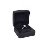 FAUX SUEDE BLACK ROLL TOP RING