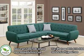Kursi Sofa Sudut Modern Minimalis Warna Hijau Terbaru 2018 Merupakan Salah Satu Model Sofa Tamu Modern Yang Si Sectional Sofa Furniture Fabric Sectional Sofas