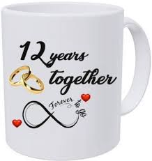 Personalized 12 year anniversary artwork. Jaipurart Twelfth Wedding Anniversary Gift For Him And Her 12th Year Relationship Mug 12 Years Of