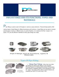 You might also need to know the pipe's circumference, diameter or weight. Pipe Fitting And Its Uses Types And Materials By Tejas Bb Issuu