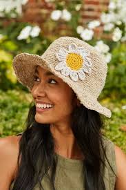 Pachamama Daisy Hemp/Cotton Sun Hat Natural, Packable, Foldable, Fair