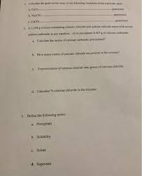 Solved Calculate The Gram Molar Mass Of The Following Che