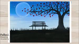 Easy pictures to draw and paint. How To Draw Easy Night Painting For Kids With Poster Colour Pallavi Drawing Academy Youtube