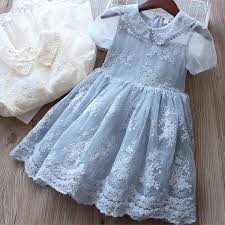 Heavenly Dusty Blue Girl S Toddlers Lace Dress Special Occasion Girls Toddler Dresses Baby Princess Wedding Flower Girl Birthday Moda Infantil Roupas Infantil Moda