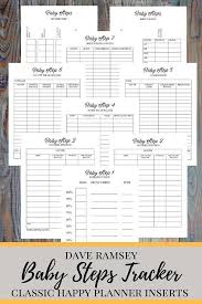 Baby Steps Tracker Printable Planner Pages For The Classic Etsy Printable Planner Pages Dave Ramsey Financial Peace Printable Planner