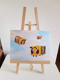 Which you can use to craft beehive later for their future home. Print Of Original Minecraft Bee Oil Painting Flying Bees Minecraft Bee Minecraft Bees Minecraft Art