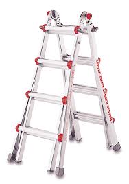 These legs replace the feet on the bottom of the ladder, and can be extended or retracted in such a way that one foot can rest on one stair. Little Giant 15 Foot Aluminum Ladder
