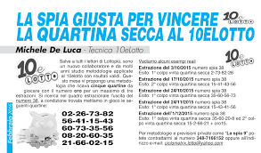 Ecco tutte le possibili combinazioni. La Spia Giusta Per Vincere La Quartina Secca Al 10elotto Di Michele De Luca Da Lottopiu Febbraio 2016 In Omaggio Su Www Lottopiu It