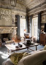 Sewanee Cabin James F Carter Curtains Living Room Rustic Rustic Living Room Curtains Living Room