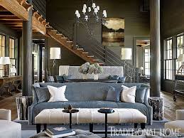 Living Room Transitional Living Room With Rustic Decor Rustic Living Room With Abundant Natural Light And A Tapestr Home Family Room Design Rustic Interiors