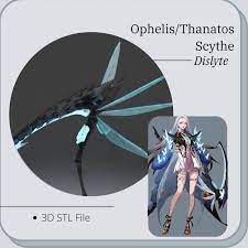 Dislyte Ophelia Thanatos Scythe Prop Cosplay 3D STL DIGITAL - Etsy Finland