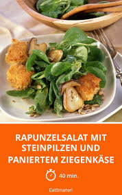 Rapunzelsalat Mit Steinpilzen Und Paniertem Ziegen Rezept Steinpilze Salat Pilze