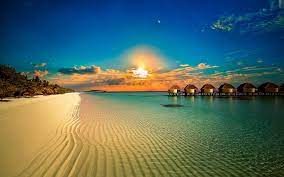 White Sand Landscape Nature Beach Resort Palm Trees Sunset Clouds Tropical Sea Sand Island Ca Tree Sunset Wallpaper Sunset Wallpaper Beach Wallpaper
