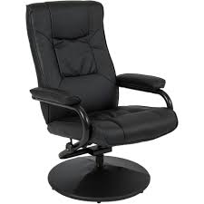 Faux Leather Reclining Chair Ottoman Stool Set Tv Office Room Swivel Black Unit Swivel Recliner Chairs Leather Recliner Chair Swivel Office Chair