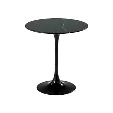 The table features a round solid fiberglass top and a lacquered metal base. Saarinen 20 Round Tulip Side Table Marble Top Eero Saarinen Njmodern Furniture