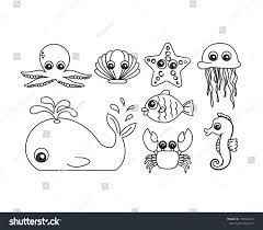 How to draw cute cartoon sea creatures june 16, 2014; Set Of Cute Sea Animal Cartoon Vecter Royalty Free Stock Vector 193342472 Avopix Com