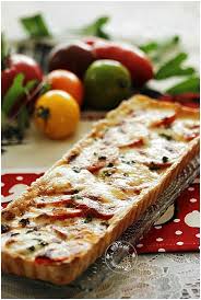 Tarte A La Tomate Mozzarella Emmental Moutarde Basilic Sur Son Lit De Roquette Nicole Passions Tarte Tomate Recettes De Cuisine Recette Tarte Tomate