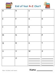 End Of Year A Z Chart Freebie By Three Leaf Clover Teacher