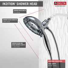 Enormous amount of water flow and pressure. H2okinetic In2ition 5 Setting Two In One Shower 58480 Pk Delta Faucet