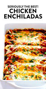 Chicken Enchiladas Recipe Gimme Some Oven Recipe Best Chicken Enchilada Recipe Mexican Dinner Recipes Mexican Food Recipes