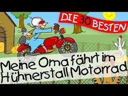 Meine Oma Fahrt Im Huhnerstall Motorrad Kinderlieder Klassiker Zum Mitsingen Kinderlieder Kinderlieder Vorschullieder Kinder Lied