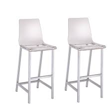 Black And White Bar Stools Set Of 2 Modern Clear And Chrome 30 Inch Bar Stool Set Of 2 Amari Acrylic Bar Stools 30 Inch Bar Stools Bar Stools