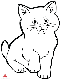 | drawing and coloring dog or cat?music: Cat Black And White Drawing At Gambar Hewan Sketsa Menggambar Kucing