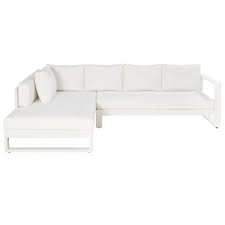 White Aluminium 4 5 Seater Garden Corner Sofa Thetis Maisons Du Monde Sofa Sitzen Mobel Online Shop