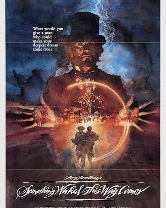 Something Wicked This Way Comes was released on April 29, 1983. A film  based on Ray Bradbury's novel, where two boys battle a mysterious  carnival's dark forces. Starring Jason Robards, Jonathan Pryce,
