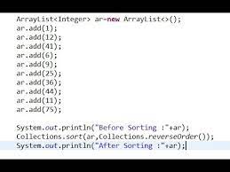 An array of strings named words, for example, can be sorted by calling the arrays.sort(words) method, which will immediately sort the strings in the array in alphabetical. How To Sort Arraylist Collection Decending Order In Java Youtube