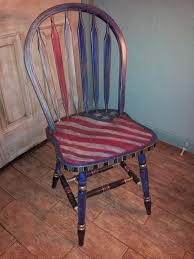 Patriotic Red White And Blue Chair Painted Chairs Painted Wooden Chairs Adirondack Chairs Painted