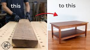 The first step of the woodworking project is build the frame of the coffee table. How To Build A Coffee Table From Rough Wood Diy Woodworking Youtube