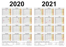 .schulkalender 2021 zum ausdrucken : Zweijahreskalender 2020 Und 2021 Als Pdf Vorlagen Zum Ausdrucken