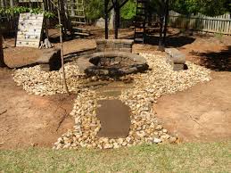 River Rock Around Fire Pit Photos Of Our Landscaping Lawn Design Cement Paver Installations And Fire Pit Landscaping Modern Fire Pit Garden Fire Pit