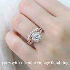 Crown Diamond Wedding Ring In Rose Gold Curved Pave Band Wedding Rings Unique Curved Wedding Band Diamond Wedding Bands