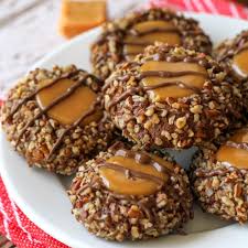 Or until caramels are completely melted, stirring after each minute. Turtle Thumbprint Cookies With Caramel Pecans Lil Luna