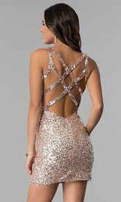 Sequin V Neck Short Cocktail Party Dress Gold Homecoming Dress Rose Gold Homecoming Dress Gold Dress Short