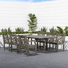 35.5 h x 20 w x 18 d. Vifah Renaissance 7 Piece Extendable Hardwood Patio Dining Set V1294set15